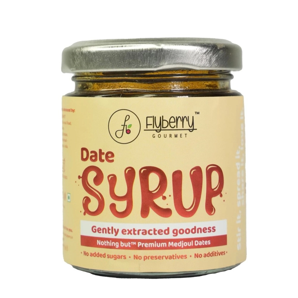 Flyberry Gourmet Medjoul Date Syrup | Low GI | Sugarfree | 100% Natural | Alternative to Sugar, Honey, Jaggery | 100 g