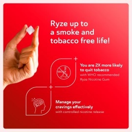 RYZE Nicotine Gum 2mg | Pack of 5 (45 gums) | Royal Paan | Freedom from Smoking & Tobacco | Easy on Throat | WHO & FDA Approved | Sugar Free | Teeth Whitening
