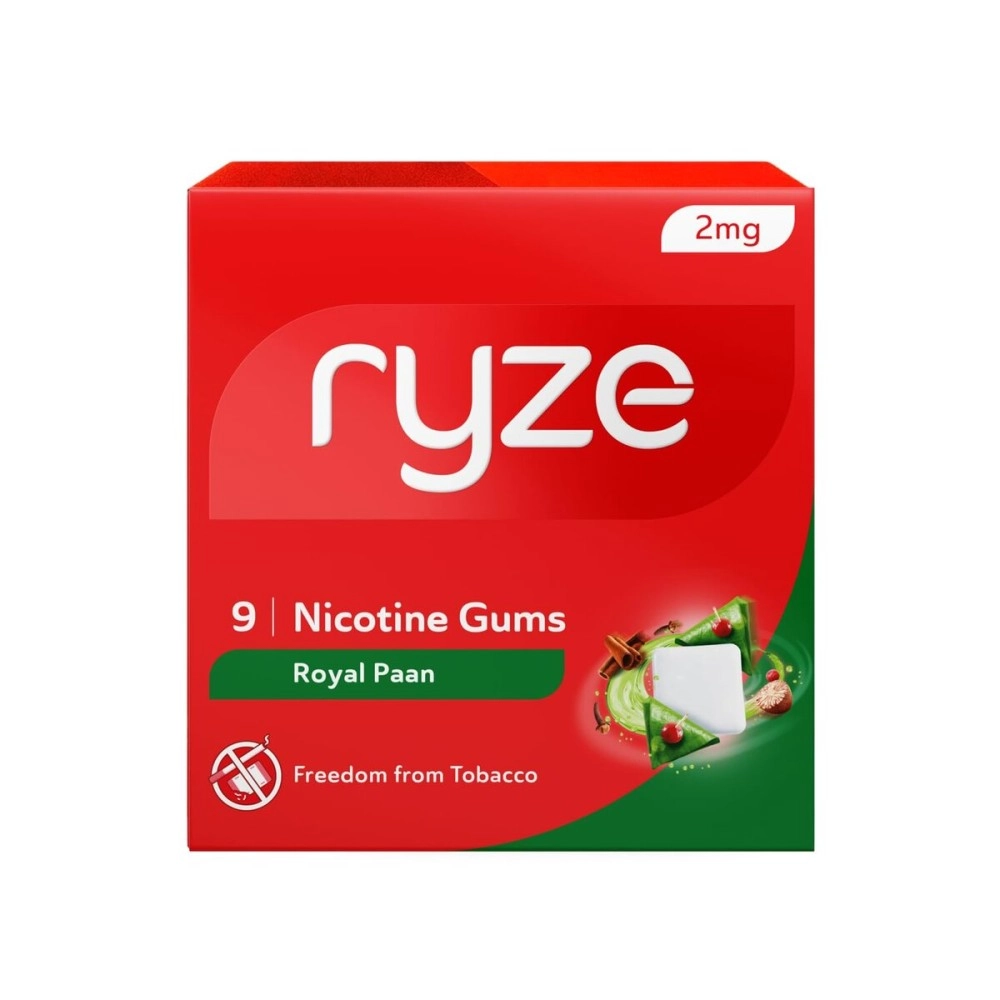 RYZE Nicotine Gum 2mg | Pack of 20 (180 gums) | Royal Paan | Freedom from Smoking & Tobacco | Easy on Throat | WHO & FDA Approved | Sugar Free | Teeth Whitening