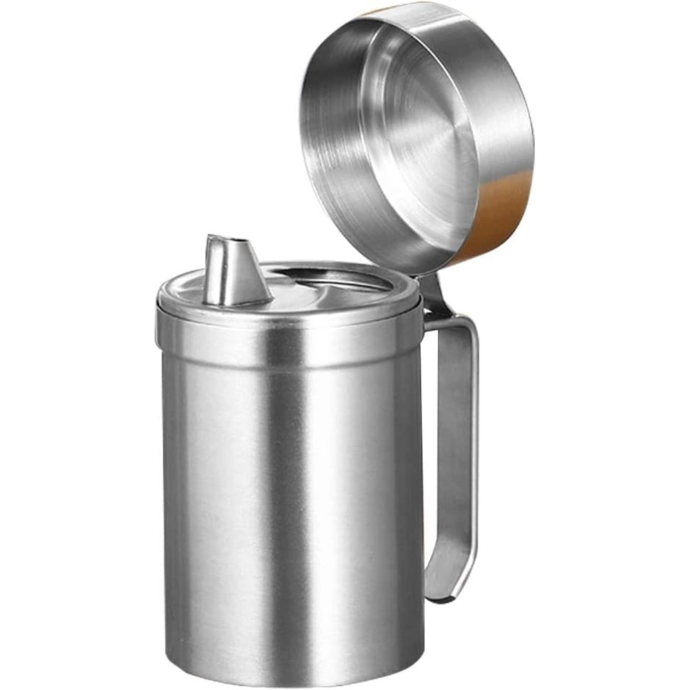 ATROCK Oil Dispenser 1litre Steel Stainless Steel Oil Dispenser Nozzel Oil Bottle Oil Container Kitchen 1000ml Oil Pot Leak Proof Oil Jar For Kitchen Oil & Vinegar Dispenser (Set of 1), Silver