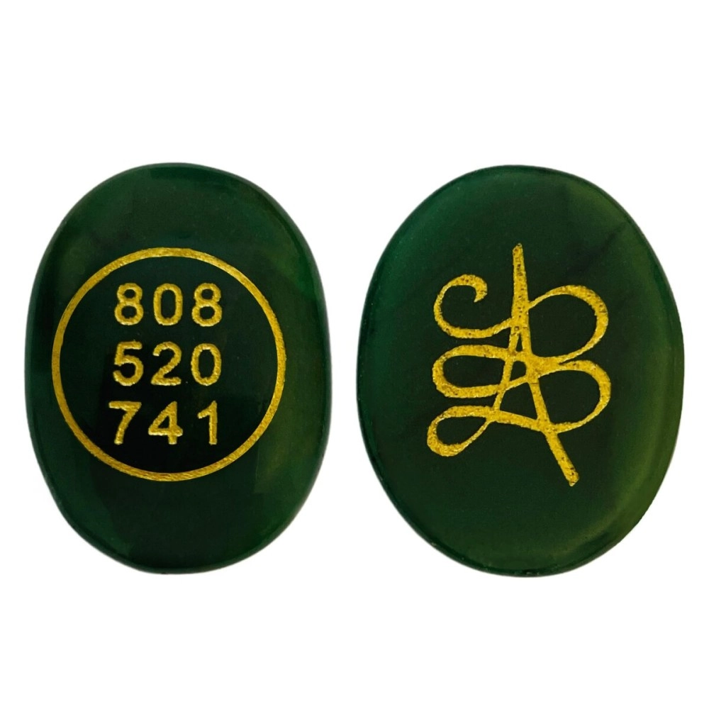 SOLAVA Zibu Coin Original Green Aventurine Stone - Green Jade Crystal Stone Pre-Energized for Good Luck Prosperity and Positivity in money Love and relationship- 808 520 741 Zebu Coin