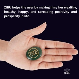 SOLAVA Zibu Coin Original Green Aventurine Stone - Green Jade Crystal Stone Pre-Energized for Good Luck Prosperity and Positivity in money Love and relationship- 808 520 741 Zebu Coin