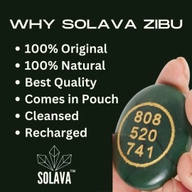 SOLAVA Zibu Coin Original Green Aventurine Stone - Green Jade Crystal Stone Pre-Energized for Good Luck Prosperity and Positivity in money Love and relationship- 808 520 741 Zebu Coin