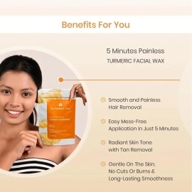 The Wellness Shop - Turmeric Facial Wax Powder, 5 Min Painless Natural Face Hair Removal Waxing Powder, Easy To Use At Home| Facial wax powder for woman (100G)