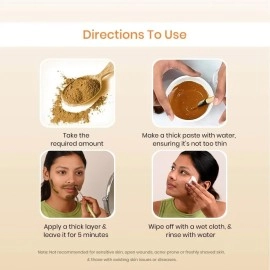 The Wellness Shop - Turmeric Facial Wax Powder, 5 Min Painless Natural Face Hair Removal Waxing Powder, Easy To Use At Home| Facial wax powder for woman (100G)