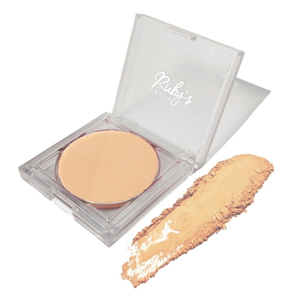 RUBY\'s ORGANICS Compact Setting Powder Matte Finish Poreless With Spf For Women All Skin Types,Face Makeup,Controls Oil,Conceals&Radiant Skin,Natural,Cruelty,Vegan&Paraben Free - Shade Sp2,9G,Beige