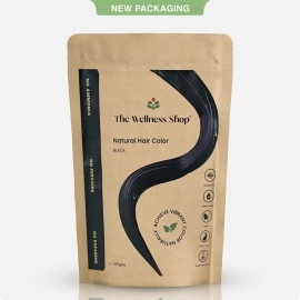 The Wellness Shop - Natural Black Hair Color | Long-lasting Hair Color & Healthy Shine | Ammonia Free Long Lasting Color for Stronger & Silkier Hair for Men and Women | Pack Of 1 (100gm / 3.38 fl oz)