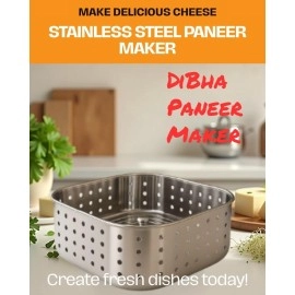 DiBha Stainless Steel Square Shape Paneer Cheese/Tofu/Sprouts Maker/Mould/Press Maker, Color - Silver (Capacity - 700ml)