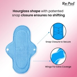 Re:Pad Reusable Cloth Sanitary for Women Pads Overnight Cloth Washable Super-Absorbent, Soft and Comfortable 4 Super Maxi Sanitary Pad (Pack of 4) |Lasts Up To 1 .5 Years