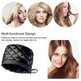 Hair Care Thermal Head Spa Cap Treatment with Beauty Steamer Nourishing Heating Cap, Spa Cap For Hair, Spa Cap(black)