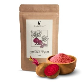 Herbal Mitra Pure & Natural Beetroot Powder 100 Gms For Skin Brightening, Healthy Pinkish Skin & Rosy Cheeks, Glowing & Shiny Skin Face Pack | Paraben & Sulphate Free