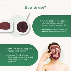 Herbal Mitra Pure & Natural Beetroot Powder 100 Gms For Skin Brightening, Healthy Pinkish Skin & Rosy Cheeks, Glowing & Shiny Skin Face Pack | Paraben & Sulphate Free