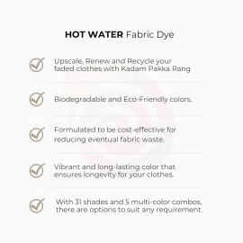 KADAM (LABEL) Pakka Rang Fabric Dye for Clothes Permanent | Fabric Dye Colour for Clothes | Dye for Faded Jeans | 5 sachets of Shade 21 Dark Maroon Colour & 5 sachets of DyFix Color Fixer Liquid