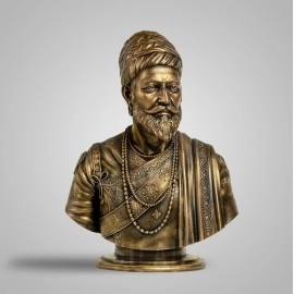 SILAII Chhatrapati Shivaji Maharaj Sculpture - 5 INCH, Antique Bronze Colour