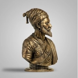 SILAII Chhatrapati Shivaji Maharaj Sculpture - 5 INCH, Antique Bronze Colour