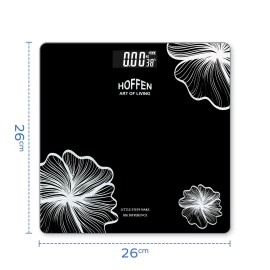 Hoffen India Sleek & Compact Weight Machine for Body Weight Digital Weighing Scale, Battery Included, 2 Years Warranty (Black)