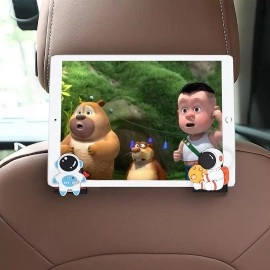 wolpin Car Backseat Headrest Hook/Hanger Universal Durable Organiser Space Saver for Handbag, Wallets, Keys, Grocery Bags (Astronauts, Pack of 2)