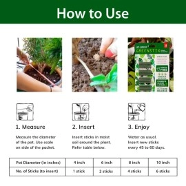 Lazy Gardener greenstix plant food Fertilizer For Plants | organic fertilizer sticks for Home Garden | best fertilizer for all plants (Pack of 16)