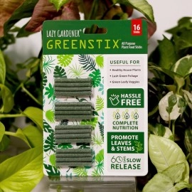 Lazy Gardener greenstix plant food Fertilizer For Plants | organic fertilizer sticks for Home Garden | best fertilizer for all plants (Pack of 16)