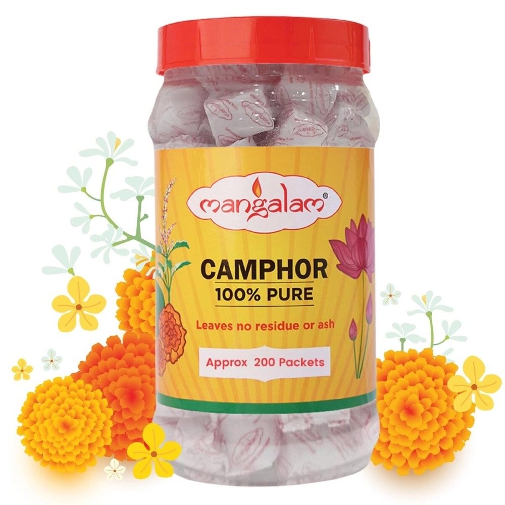MANGALAM Camphor Square Tablets 400 Gram - Pack of 1 | 100% Pure | for Puja, Festivals & Other Religious Ritual | No Dangerous Chemicals | Leaves No Residue Or Ash