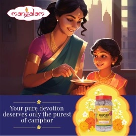 MANGALAM Camphor Square Tablets 400 Gram - Pack of 1 | 100% Pure | for Puja, Festivals & Other Religious Ritual | No Dangerous Chemicals | Leaves No Residue Or Ash