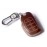 JVCV Car Styling Soft Handmade Leather Key Cover Compatible with Hyundai Alcazar and Creta 2021 2022 2023 Car 4 Button Smart Key (Brown)