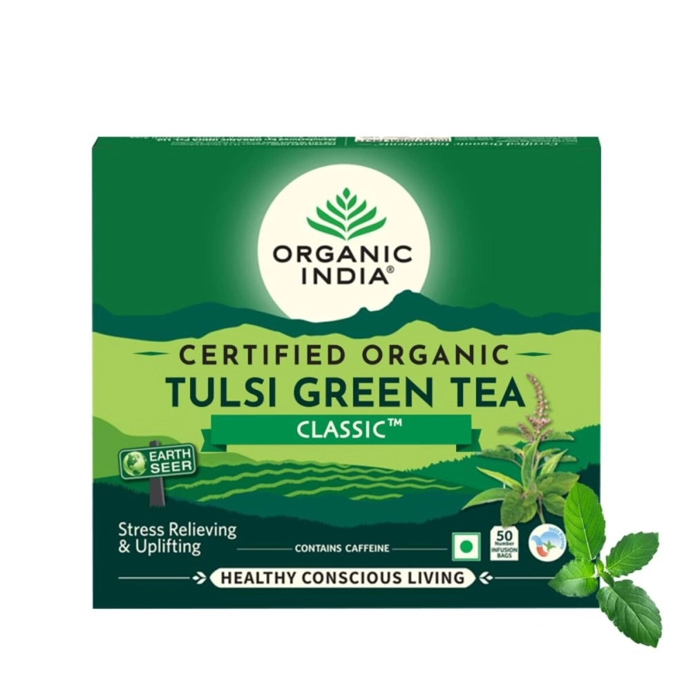 ORGANIC INDIA Tulsi Green Classic Tea 50 Tea bags