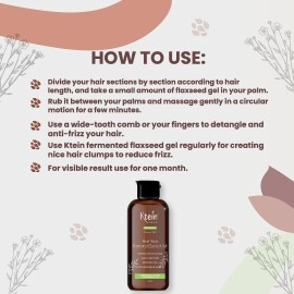 Ktein Natural 100% Plant Based Fermented Flaxseed Gel | Hand-Made | Fermented Flaxseed Gel | Omega3 | Frizzy Free Hair | Define Hair Style | Hyaluronic acid & Fermented Rice Water