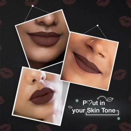 Dazller All Day Lipcolour Quick Dry|Moisturizing Kokum Butter|Non-Transfer & Smudge-proof|8hr stay|Liquid Lipstick for Women|QDLC035 Sombra|6g