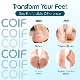 COIF Professional Moisturizing Silicone Gel Socks with Arch Support, One Size Dry Crack Feet Treatment for Women or Men, Hydrating Spa Socks for Dry Feet Heel Repair, One Reusable Pair, white