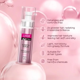 Livon Style Pro Keratin Hair Serum for Women | 10X Stronger & Smoother Hair| With Keratin & Biotin| All Hair Types| 100 ml