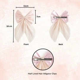 Radhu & Kabby Trendy Bow Tie Clip | Best Gift for Women/Girls | Fancy & Stylish | Anti-Hair Breakage Hairclips | Hair Ties for All Occasion | 1pc, 1 count (Pack of 1), Fabric