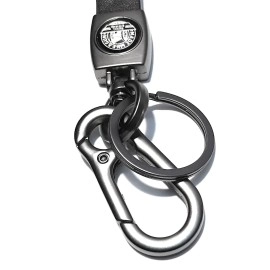 MAPLE Premium Leather & Metal Keychain and Keyring Compatible with Royal Enfield/Bullet (Black)