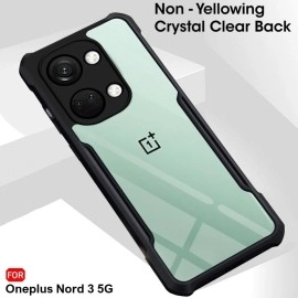 TheGiftKart Shockproof Crystal Clear Back Cover Case for OnePlus Nord 3 5G | 360 Degree Protection | Protective Design | Transparent Back Cover Case for OnePlus Nord 3 5G (PC & TPU, Black Bumper)