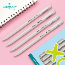 Hauser XO Gel Pen Wallet Pack | Sleek Body & Minimalistic Design With Matt Finish | Solid Body Type, Low Viscosity Ink | Ultra Durable Tip | Blue Ink, Pack of 10 Pens