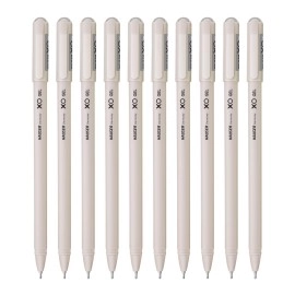 Hauser XO Gel Pen Wallet Pack | Sleek Body & Minimalistic Design With Matt Finish | Solid Body Type, Low Viscosity Ink | Ultra Durable Tip | Black Ink, Pack of 10 Pens