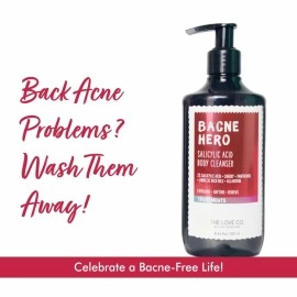 THE LOVE CO. CO Salicylic Acid 02% Body Wash - Body & Back Acne | Paraben & SLS Free | Prevents Dry, Rough, Bumpy, and Strawberry Skin | Deep Cleanses Skin | For Men & Women | Body Shower Gel 250ml