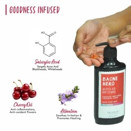 THE LOVE CO. CO Salicylic Acid 02% Body Wash - Body & Back Acne | Paraben & SLS Free | Prevents Dry, Rough, Bumpy, and Strawberry Skin | Deep Cleanses Skin | For Men & Women | Body Shower Gel 250ml