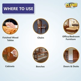 Cleno Wood & Laminate Furniture Wet Wipes Clean, Restore Polish & Protects - Wood Tables/Chairs/Cupboard/Bedroom Furniture/Cabinets/Benches/Doors/Desks- 50 Wipes (Pack of 4) (Ready to Use)
