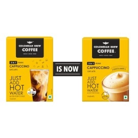 COLOMBIAN BREW COFFEE 3 in 1 Cappuccino Caf Latte, Instant Powder Premix, 10 Sachets Box