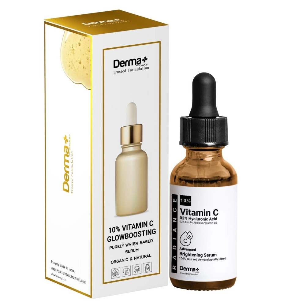 Derma Cure 10% Vitamin C Serum | Advance Brightening & Glowing Skin | Reduce Dark Spots | Blemishes | Clear Skin | Beginner Friendly Potent Vitamin C Formula Antioxidant | 30Ml