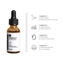 Derma Cure 10% Vitamin C Serum | Advance Brightening & Glowing Skin | Reduce Dark Spots | Blemishes | Clear Skin | Beginner Friendly Potent Vitamin C Formula Antioxidant | 30Ml