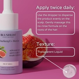 BLUSHLIN SCIENCE MEETS SKIN 2% Darkenyl For Anti-Greying Hair Serum|Hair Growth Actives With Biotin,Bhringraj,Henna&Amino Acid Complex|Strengthens Roots&Adds Shine|Toxin Free|All Hair Types- 30Ml