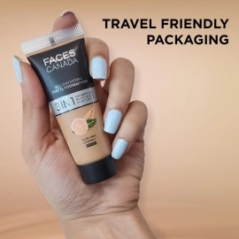 FACES CANADA All Day Hydra Matte Foundation - Mini | 3-in-1 Foundation + Moisturizer + SPF 30 | 24 HR Aloe Hydration & Vitamin C | 10HR Long Wear | Medium to High Buildable Coverage | Absolute Ivory,