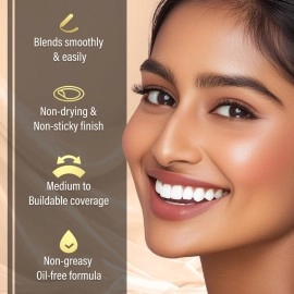 FACES CANADA All Day Hydra Matte Foundation - Mini | 3-in-1 Foundation + Moisturizer + SPF 30 | 24 HR Aloe Hydration & Vitamin C | 10HR Long Wear | Medium to High Buildable Coverage | Rose Ivory, 15ml