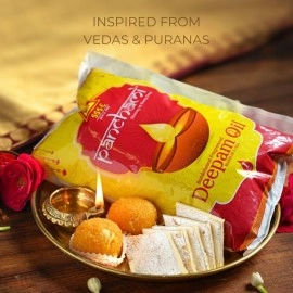 Panchami Aromatherapeutic Panchami Deepam Oil Pouch|| 100% Pure & Natural || Lamp Oil for Pooja Diya || Deepam Oil for Puja (Pack of 1000 ML)