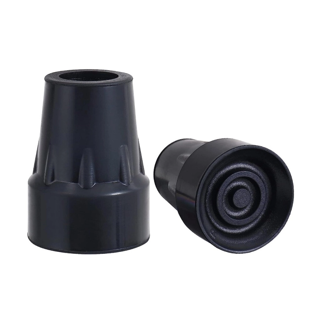 GLORIFIED ORTHO 2 Pack Replacement Rubber Tips for Walking Cane,All Type Elbow Crutches, All Walking Sticks Leg Bushes Accessories (Black)