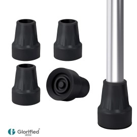 GLORIFIED ORTHO 2 Pack Replacement Rubber Tips for Walking Cane,All Type Elbow Crutches, All Walking Sticks Leg Bushes Accessories (Black)