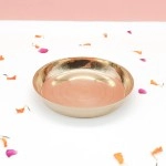 TORPPEZA Brass Plain Design Heavy Plate for Store kumkum, haldi, akshat, Prashad/Heavy Small thali for Pooja Purpose Round Shape Plate (Size - 8.5cm) Pack of 1
