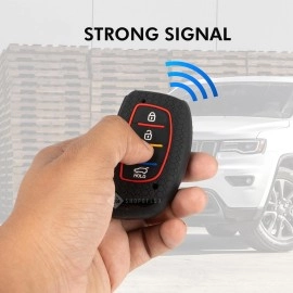 SHOPOFLUX Silicone Key Cover Compatible with Hyundai Alcazar and Creta 2021 2022 2023 Car 4 Button Smart Key (Pack of 2)